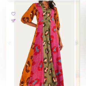FARM Rio Colorful Long Sleeve Maxi Dress